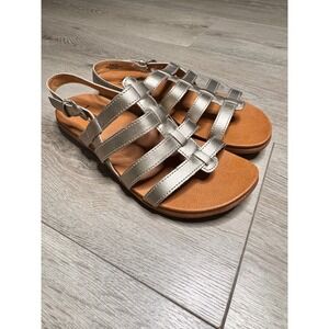 BOC Born Concepts Gold Metallic Strappy Keva Gladiator Sandals Womens Size 7